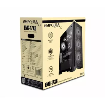 PC-Gehäuse Inca EMG-15XB Midi Tower Schwarz