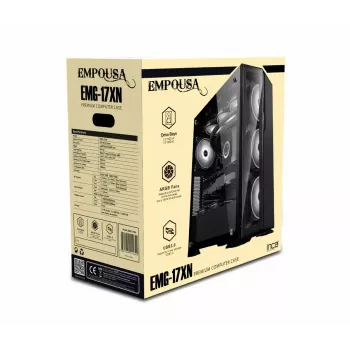 PC-Gehäuse Inca EMG-17XN Midi Tower Schwarz