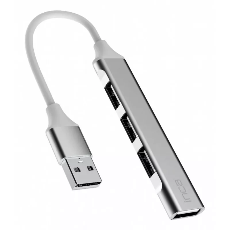 USB Hub Inca IUSB-4TUX USB 2.0 Typ-A 5000 Mbit/s Silber Weiß