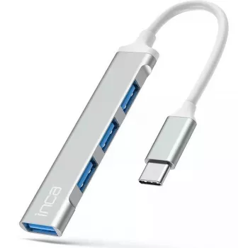 USB Hub Inca IUSB-04TX Type-C 5000 Mbit/s Silber Weiß