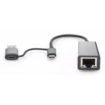 USB Hub Inca IUTP-01TX Type-A Type-C Gigabit Ethernet Blau