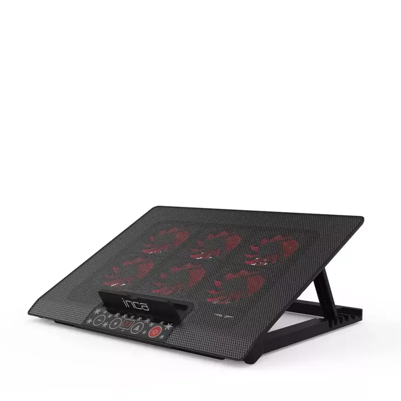 Laptop-Kühlpad Inca INC-601GMS 43,2 cm 6 Lüfter USB Schwarz