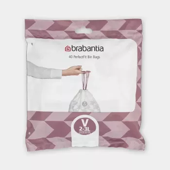 Müllbeutel BRABANTIA 100253 für 3-L-Eimer, weiß, Kunststoff, 40 Stück
