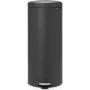 Abfalleimer BRABANTIA NewIcon 30 L — Mineral Infinite Grau, pedalbetriebener Edelstahlbehälter