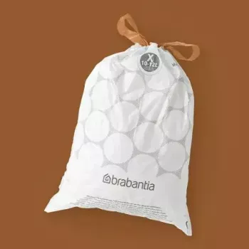 Müllbeutel BRABANTIA 12 L Weiß, Packung mit 40 (Modell 138041) Kunststoffbeutel 490×357 mm