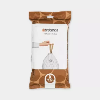 Müllbeutel BRABANTIA 12 L Weiß, Packung mit 40 (Modell 138041) Kunststoffbeutel 490×357 mm