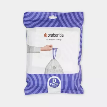 Müllbeutel BRABANTIA 138164, 20 L, weiß, Kunststoff, 40 Stück, 545×435 mm