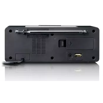 Uhrenradio Lenco CR540BK – FM-Wecker, 1,2-Zoll-LED-Anzeige, dimmbares Nachtlicht, USB-Ladefunktion, Stereolautsprecher