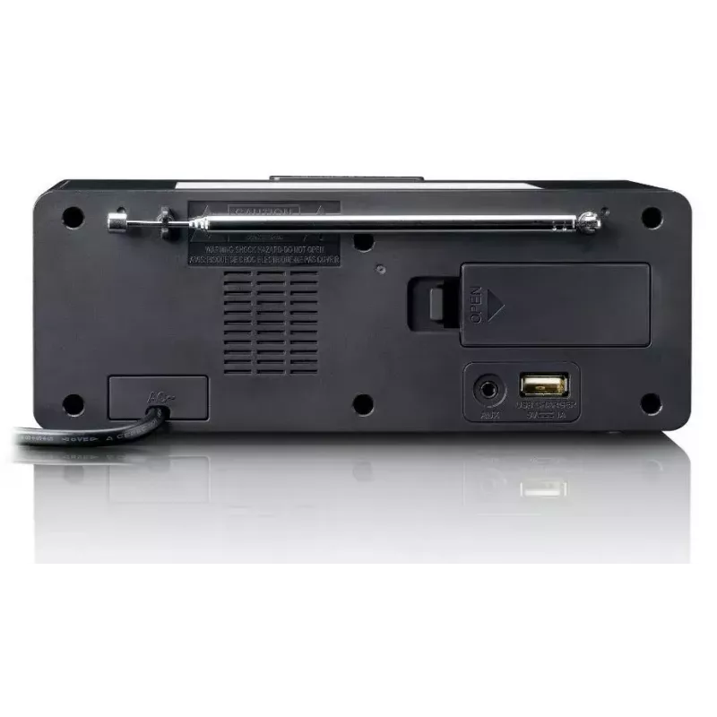 Uhrenradio Lenco CR540BK – FM-Wecker, 1,2-Zoll-LED-Anzeige, dimmbares Nachtlicht, USB-Ladefunktion, Stereolautsprecher