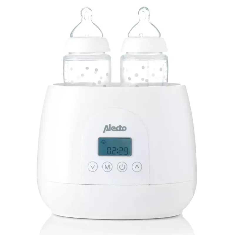 Flaschenwärmer Alecto BW700TWIN — elektrischer 3-in-1-Zwillingsflaschenwärmer, 512 W, 230 V, weiß