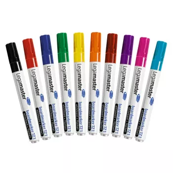 Boardmarker-Set Legamaster TZ 1 — sortiert 10 Stück, Schreibfarben: Schwarz, Blau, Braun, Grün, Marineblau, Orange, Pink, Rot, Violett, Gelb