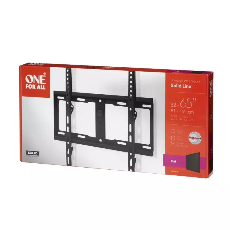 TV-Wandhalterung One For All Solid 165,1 cm (65) Schwarz