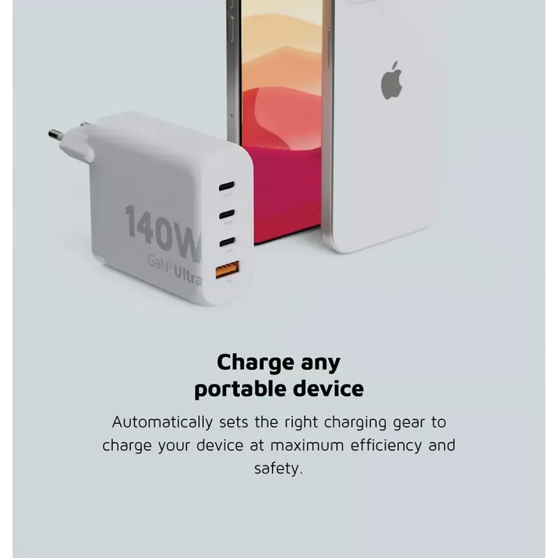Xtorm 140W GaN² Ultra Wandladegerät Indoor AC Universal 3 USB Type-C Schnellladen