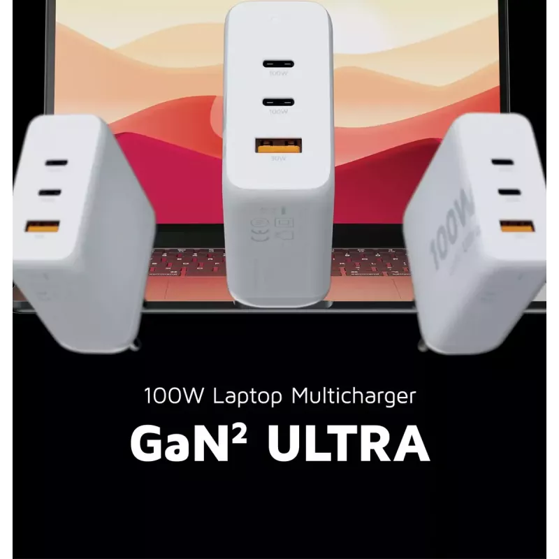 Indoor-Ladegerät Xtorm 100W GaN² Ultra Wall Charger Schnellladung 2 USB-C