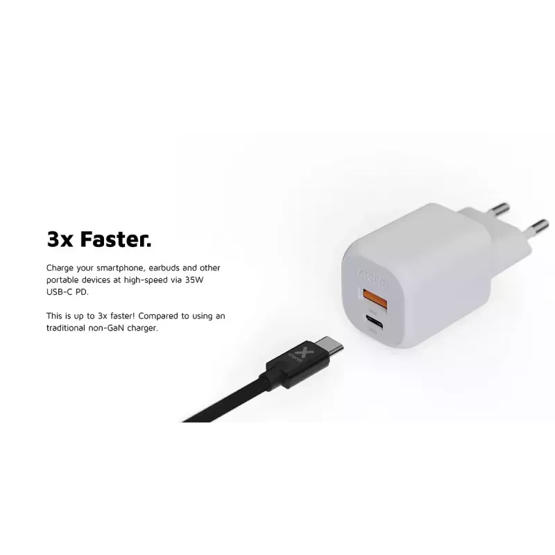 Wandladegerät Xtorm 35W GaN² Ultra Innenbereich USB Type-C Schnellladung Weiß