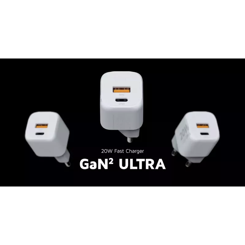 Wandladegerät Xtorm 20W GaN² Ultra — 20 W, USB-C, für den Innenbereich, weiß