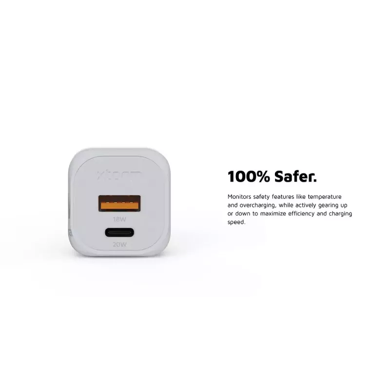 Wandladegerät Xtorm 20W GaN² Ultra — 20 W, USB-C, für den Innenbereich, weiß