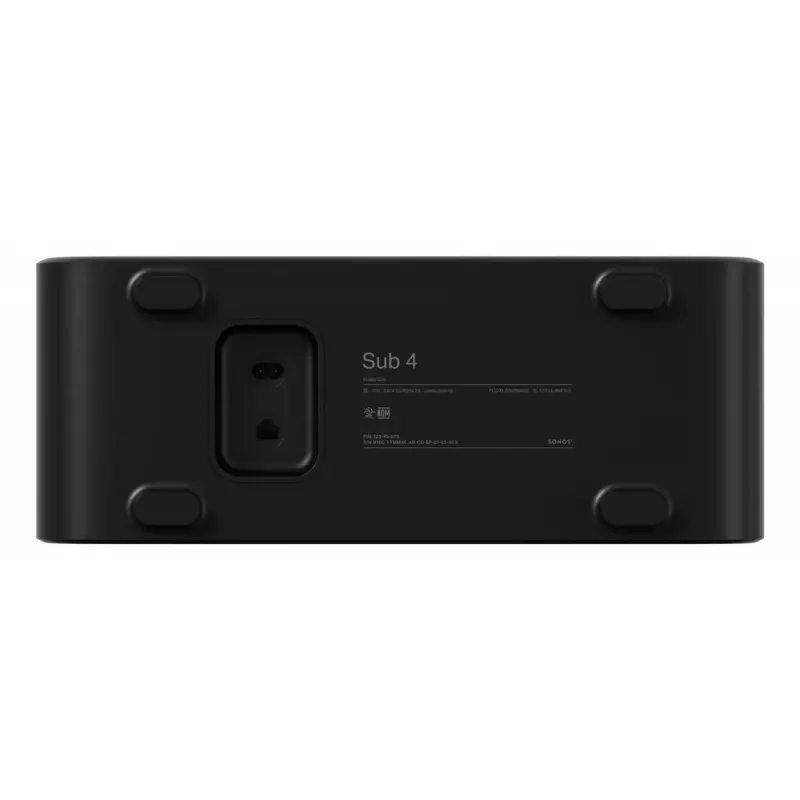 Aktiver Subwoofer Sonos Sub 4 Schwarz — Class-D-Verstärker, AC 110–240 V, 40,2×15,8×38,9 cm