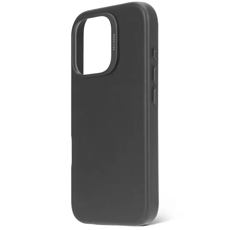 Abdeckung Decoded Leder Hülle iPhone 16 Pro 6.3 Zoll Schwarz