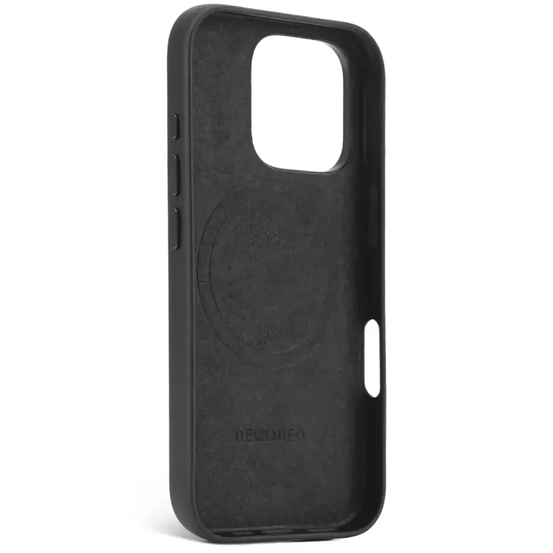 Abdeckung Decoded Leder Hülle iPhone 16 Pro 6.3 Zoll Schwarz