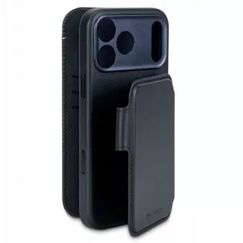 Elmarc Decoded Leather Detachable Wallet — Leder-Schutzhülle für iPhone 17 Pro mit MagSafe-Kompatibilität (navy shadow)