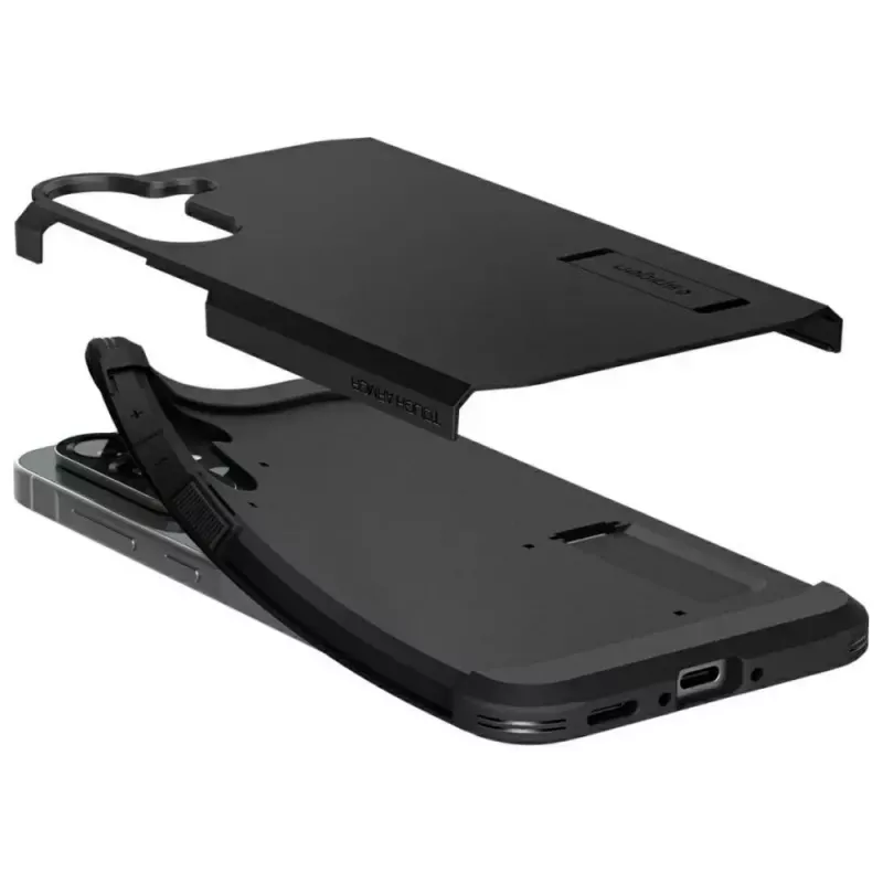 Spigen Tough Armor Hülle für Samsung Galaxy A56 5G – schwarz, zweilagige Schutzabdeckung