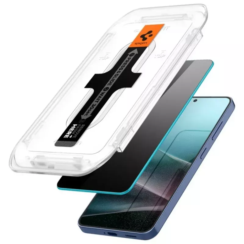 Gehärtetes Sichtschutzglas-Displayschutz Spigen Glas.TR EZ FIT HD für Samsung Galaxy S24/S25 — 2 Stück