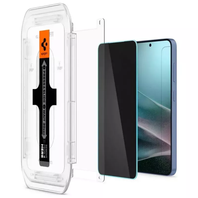 Gehärtetes Sichtschutzglas-Displayschutz Spigen Glas.TR EZ FIT HD für Samsung Galaxy S24/S25 — 2 Stück