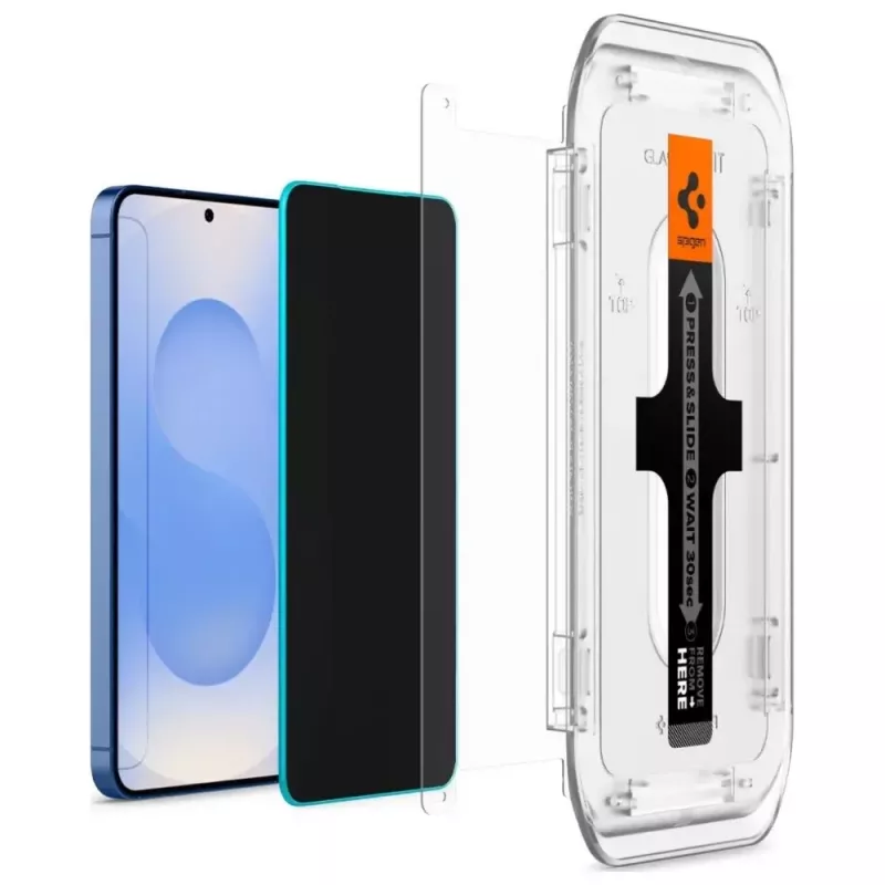 Gehärtetes Sichtschutzglas-Displayschutz Spigen Glas.TR EZ FIT HD für Samsung Galaxy S24/S25 — 2 Stück