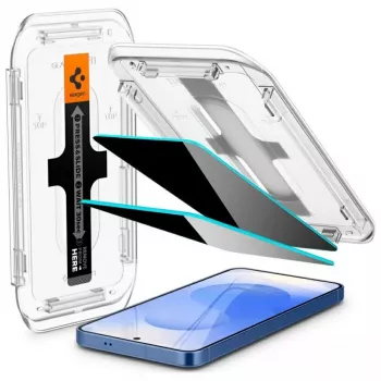 Gehärtetes Sichtschutzglas-Displayschutz Spigen Glas.TR EZ FIT HD für Samsung Galaxy S24/S25 — 2 Stück