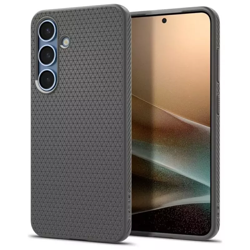 Schutzhülle Spigen Liquid Air für Galaxy S25 — Marble Grau, schlank, stoßdämpfend