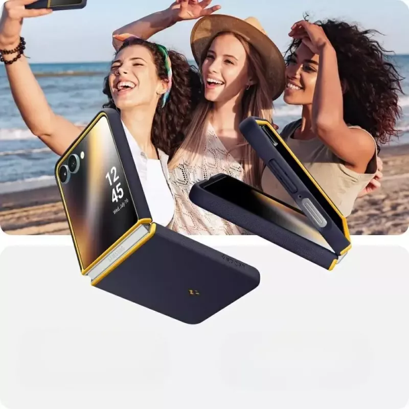 Schutzhülle Spigen Nano Pop Mag für Samsung Galaxy Z Flip 7 — Blueberry Navy, MagSafe-kompatibel
