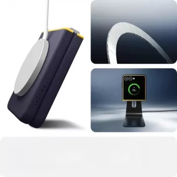 Schutzhülle Spigen Nano Pop Mag für Samsung Galaxy Z Flip 7 — Blueberry Navy, MagSafe-kompatibel