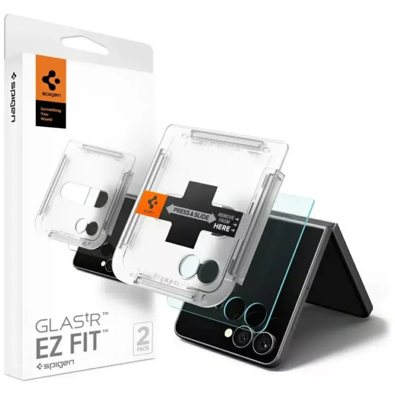 Displayschutz Spigen Glas.TR EZ FIT HD für Samsung Galaxy Z Flip 7 – Transparent, 2 Stück