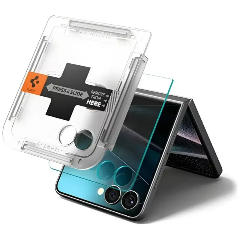 Displayschutz Spigen Glas.TR EZ FIT HD für Samsung Galaxy Z Flip 7 – Transparent, 2 Stück