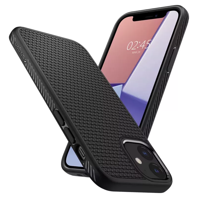 Cover Spigen Liquid Air iPhone 12 12 Pro Schwarz