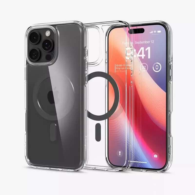 Spigen Ultra Hybrid (MagFit) Handyhülle 17,5 cm Graphit Transparent