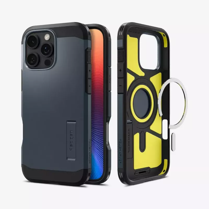 Spigen Tough Armor AI Handyhülle Abdeckung Grau für iPhone 16 Pro Max