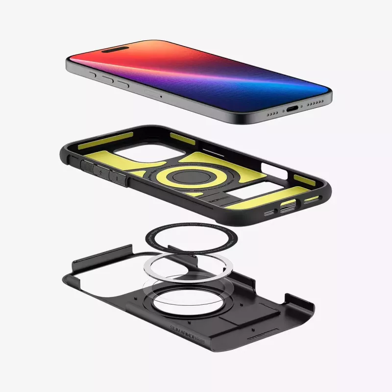Spigen schlank Armor (MagFit) Handyhülle Abdeckung Schwarz 17,5 cm