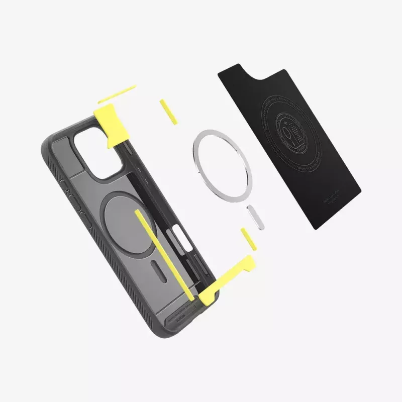 Spigen Rugged Armor MagFit Handyhülle Cover Grau 16 cm