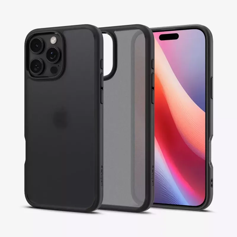 Spigen Ultra Hybrid Handyhülle Schwarz für iPhone 16 Pro 6,3 Zoll