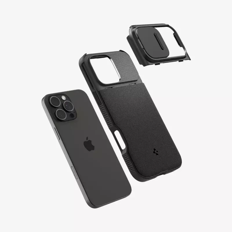 Spigen Optik Armor Handyhülle Cover Schwarz für iPhone 16 Pro