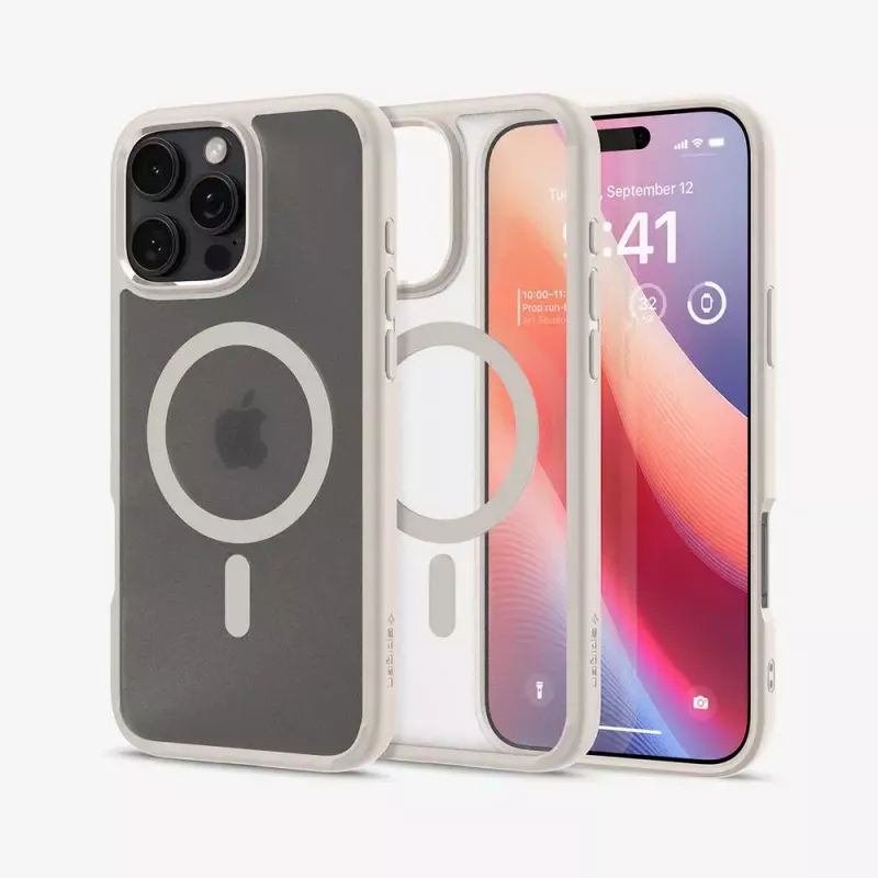 Spigen Ultra Hybrid (MagFit) Handyhülle Cover Beige Transparent