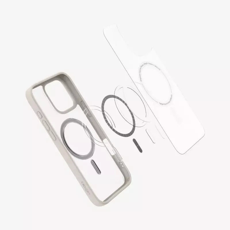 Spigen Ultra Hybrid (MagFit) Handyhülle Cover Beige Transparent