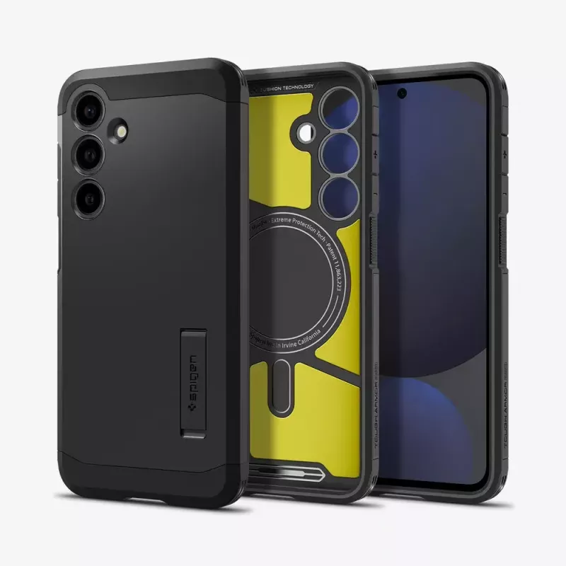 Abdeckung Spigen Tough Armor Galaxy S24 FE Schwarz Desktop-Stand
