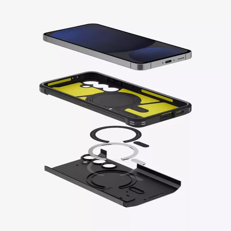 Abdeckung Spigen Tough Armor Galaxy S24 FE Schwarz Desktop-Stand