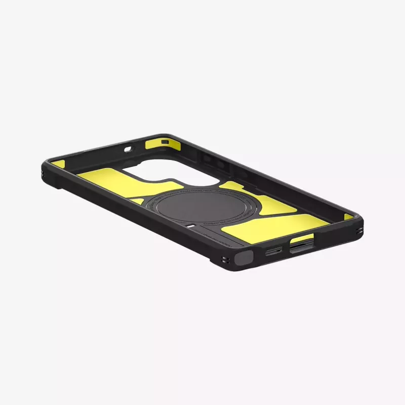 Abdeckung Spigen Galaxy S25 Ultra Tough Armor AI Schwarz Desktop-Ständer