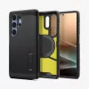 Abdeckung Spigen Galaxy S25 Ultra Tough Armor AI Schwarz Desktop-Ständer