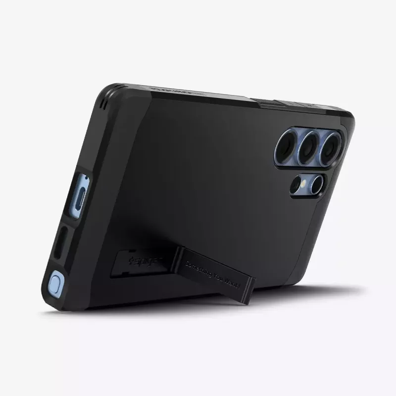 Abdeckung Spigen Galaxy S25 Ultra Tough Armor AI Schwarz Desktop-Ständer