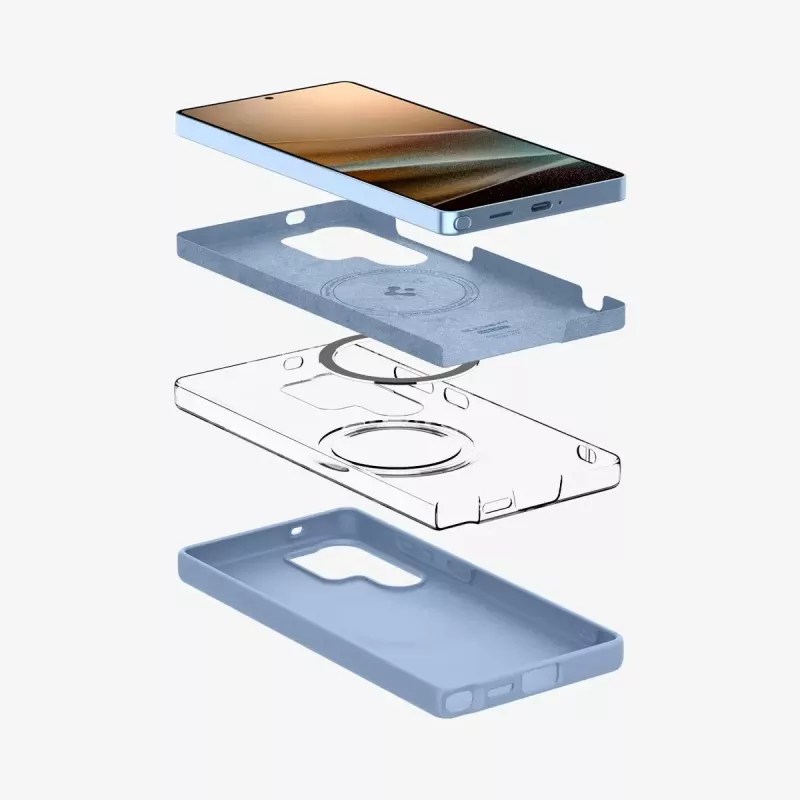 Cover Spigen Galaxy S25 Ultra Silicone Fit MagFit Saphirblau